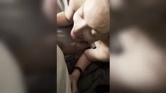 Blowing his penis sloppy and properly