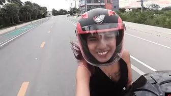 Amateur oriental teenie girlfriend sex with her gigantic penis bf after a day out