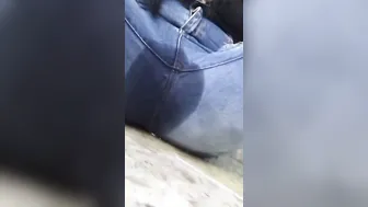a very huge peeing from this women urinates all her clothes huge mess