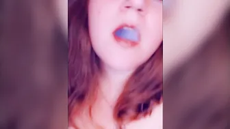 SMOKING TEASE while having fun with my TINY Saggy hooters
