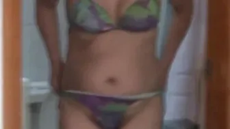 My Latin fiance crazy sexy 58-year-older mother enjoying the beach shows off shows