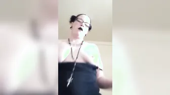 Smoking gothic bbw mom rides your cock pov