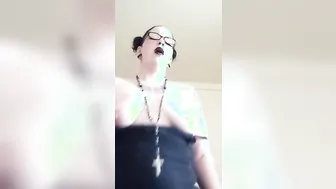 Smoking gothic bbw mom rides your cock pov
