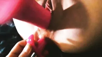 Amateur double penetration masturbating Gigantic 8inch toy  vibrating plug