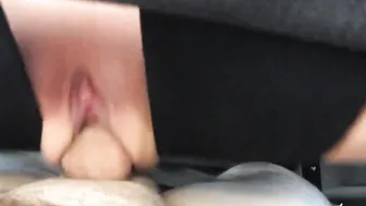 Cum and piss oozing out of stepmoms gigantic vagina