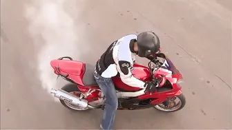 acrobatic sex on a motorbike