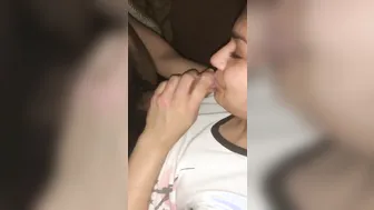 Bombshell Eighteen offer Sloppy Head Ends with Face Full of Cum