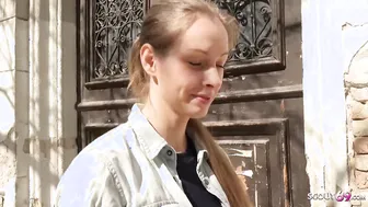 GERMAN SCOUT - ADORABLE 19 YEAR OLD KINUSKI TALK TO REAL LEG SHAKING ORGASM CASTING