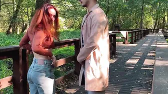 Outdoor Sucking Off penis and sex with anal plug KleoModel