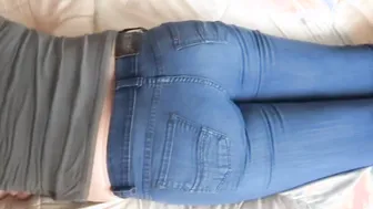 The wonderful booty of my 58-year-mature Hispanic ex-wife with jean on and jean down exciting underwear