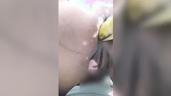Eating a lovely banana up the booty
