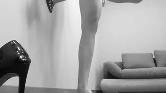 Walks into Heels inside a African Lingerie and Flash her VIRGIN HOLES