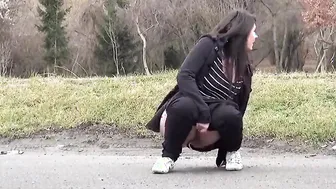 Desperate To Pissing Goddess Does It Inside Outside