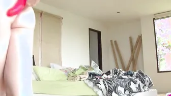 Little Catalina getting solo strokes gigantic hooters