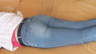 Without porn video – My fiance shows off her huge booty with jean and
