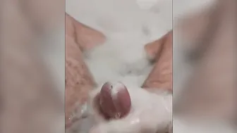 Hand Job whith Rubber inside bath-tub