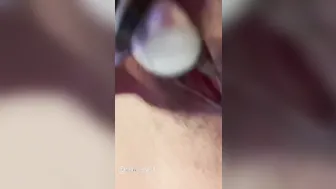 Close up vagina leaking masturbation. She uses her strokes device as dildo