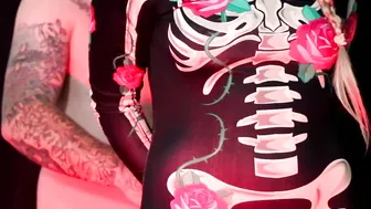 Halloween PISStacular peed on peed my costume and tit and booty spank British blonde