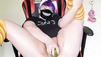 Object Insertion porn video – FTM Shemale Dude Uses Gourds to Make His Twat Haunted - First Time Squirting