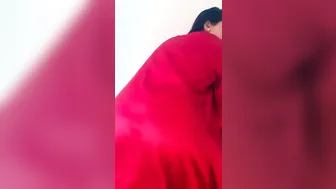 Colombian Kathya Activa into a red robe and white panties seduces you with her Bombshell body