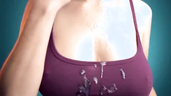 Cum on Purple Shirt (Simulated)
