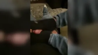 sexy inside african ankle socks getting her cum with toes job