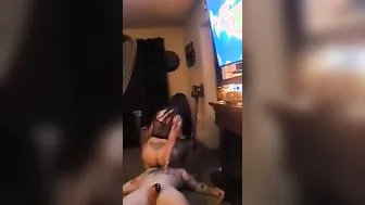 Dominant Wifey Sitting On Face Chastity Hubby-No Release