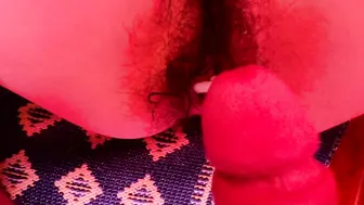 Cum into her bush BUSHY VAGINA