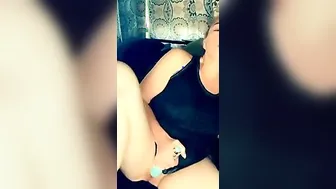 Cutie MILF plays with wand quietly while company is into the next room voluptuous Bombshell orgasm