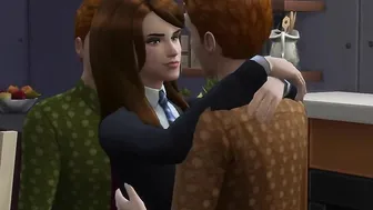 Hermione with Fred and George. distracted ron took horn
