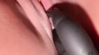 Tight snatch enjoys dildo