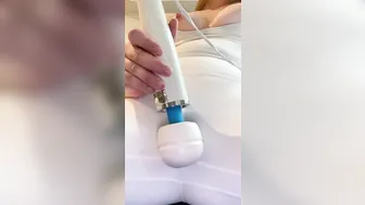 Making myself soak through my tight white yoga leggings with my hitachi