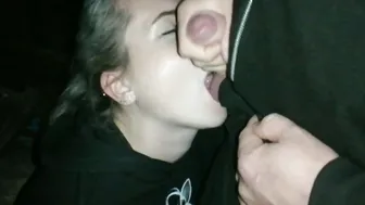 Night oral sex inside outdoors park we were caught