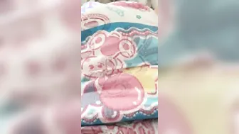 Daddy’s women masturbates into pink full diaper load orgasm
