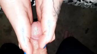 He fucks my foot like a snatch and I grind his cock