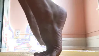 Flexing Yoga Soles and Feet Side See