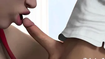 Gigantic Animated Gym Professor Teaches Small Guy How To Satisfy A Woman