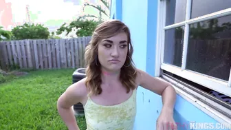 Yard porn video – Hottie 18 Yo Kat Gets Caught Sneaking Around the Back Yard