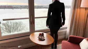 Secretary used by her Boss during Business Break Risky Window Nailed Cumass