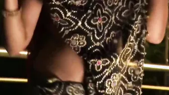 A Cutie Dark Haired Cougar Having Arousement By Dancing