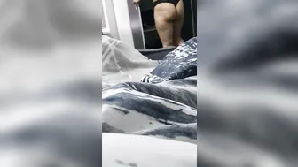 Step MILF into Hot thongs and hot bra gotten clothed inside front of step son