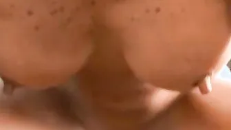 Hottie tits goddess blowing a gigantic cock then getting screwed