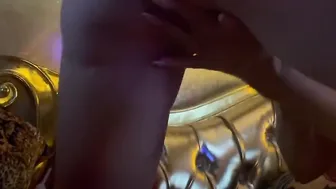 Lussy plays with a women uses a strap-on Max looks at it and jerks off his big dick.