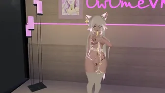 Shy Catgirl Slides on a Performance for you ️solo Masturbation inside Virtual