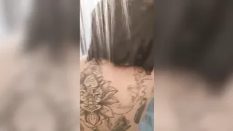 Taking a shower with my dildo.