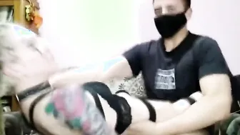 Tied blonde gf learns a harsh lesson