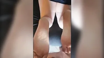 Cum All over My Wifeys GODDESS Soles after Morning Workout - Beautiful Turf Job