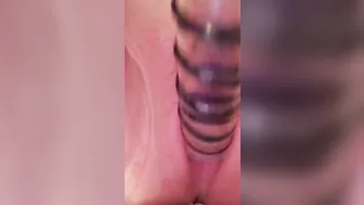 Beautiful Pink Vagina is a squirter See me gush Love my glass sex toys