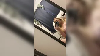 Masturbating inside front of a mirror
