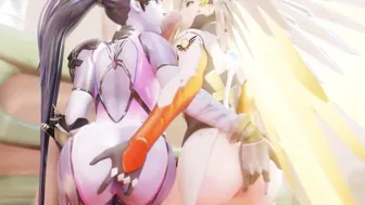 Widowmaker And Mercy Having Fun With A Gigantic Cock